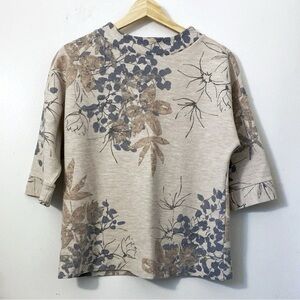 Olsen high collar print textured top